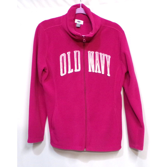 Old Navy Womans Fleece Full Zip Pink Sweater Size Large - Picture 2 of 4